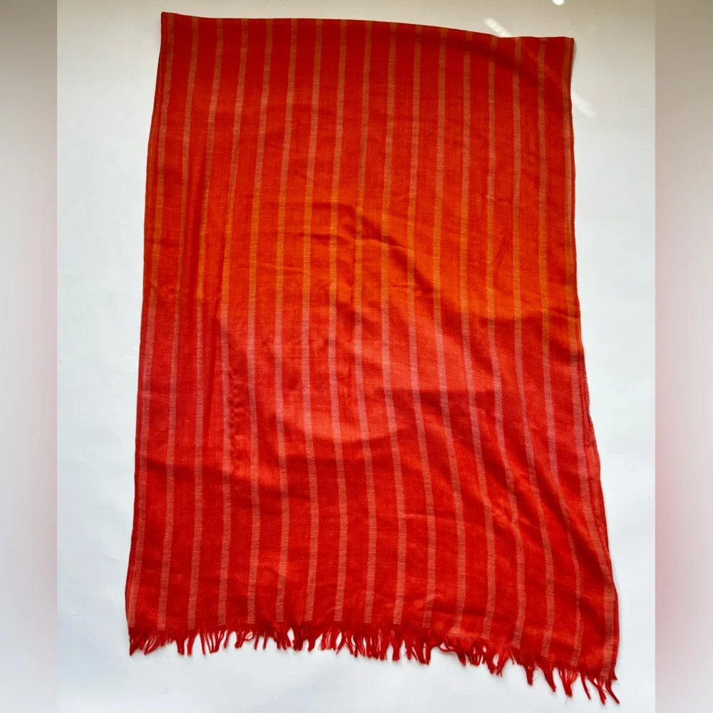 Orange Ombre Oversized Scarf Lightweight Summer Jacket Light Wrap Dress Wedding